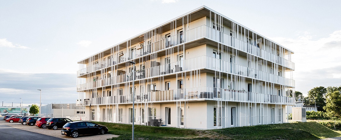 JUWO St. Pölten, Hermann Gmeiner-Gasse, St. Pölten, 2017 – © Superblock / Foto: Jürgen Pletterbauer JUWO St. Pölten, Hermann Gmeiner-Gasse, St. Pölten, 2017