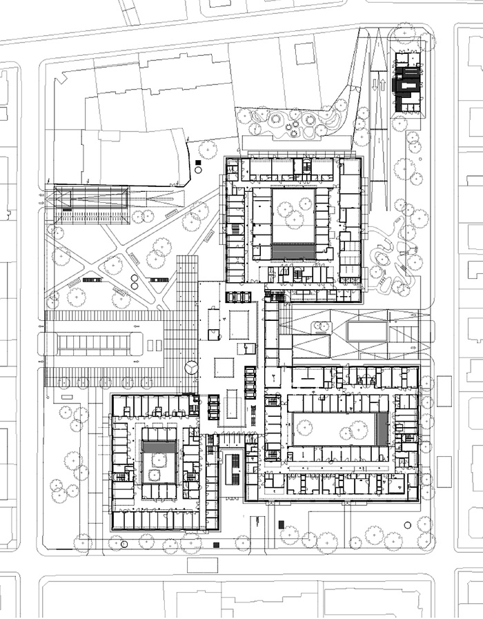Schema Grundriss, ARGE GENERALPLANUNG Thermenklinikum Mödling